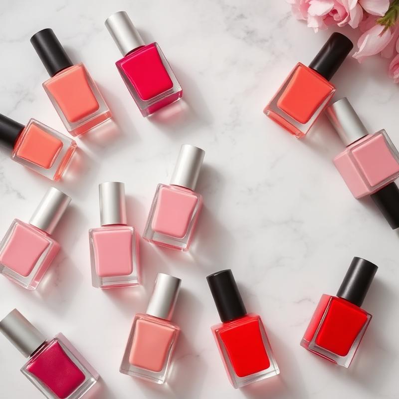 Coleção de esmaltes em tons de rosa